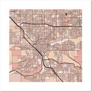 Modesto Map Pattern in Soft Pink Pastels Posters and Art